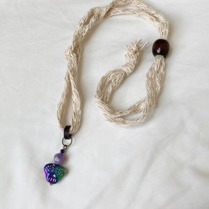 Catrina skull With amethyst stone protection necklace